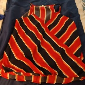 Red navy peach dressy tank